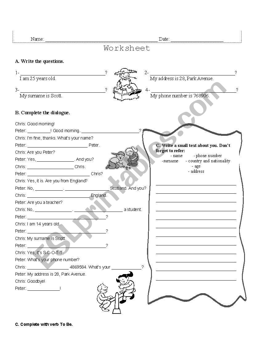 Personal Identification, To Be, Nationalities