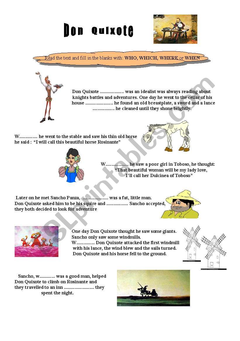 Don Quixote worksheet