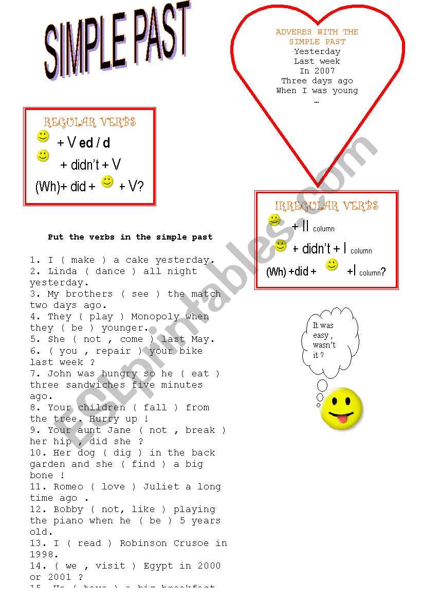 simple past worksheet