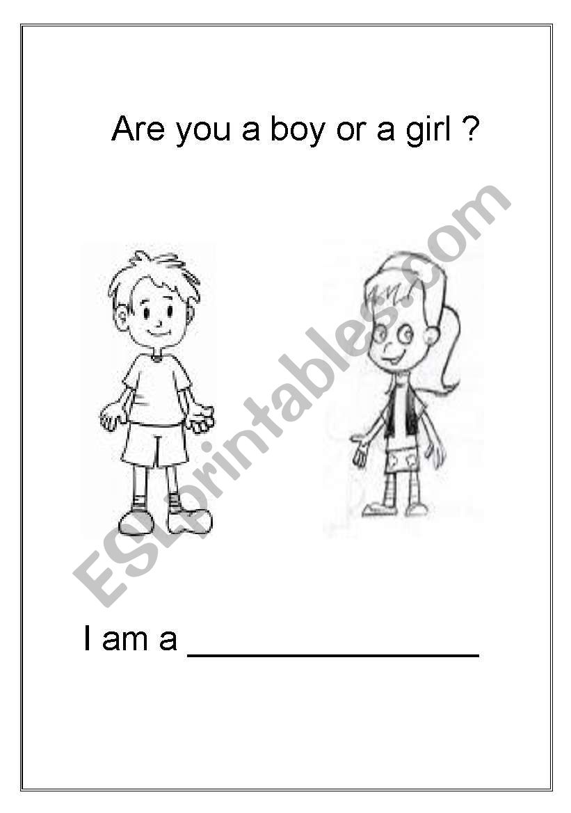 Are you a boy or a girl? worksheet.