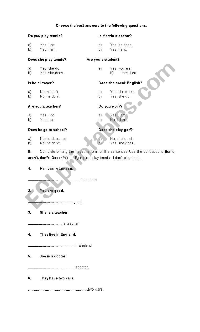 the simple present tense worksheet