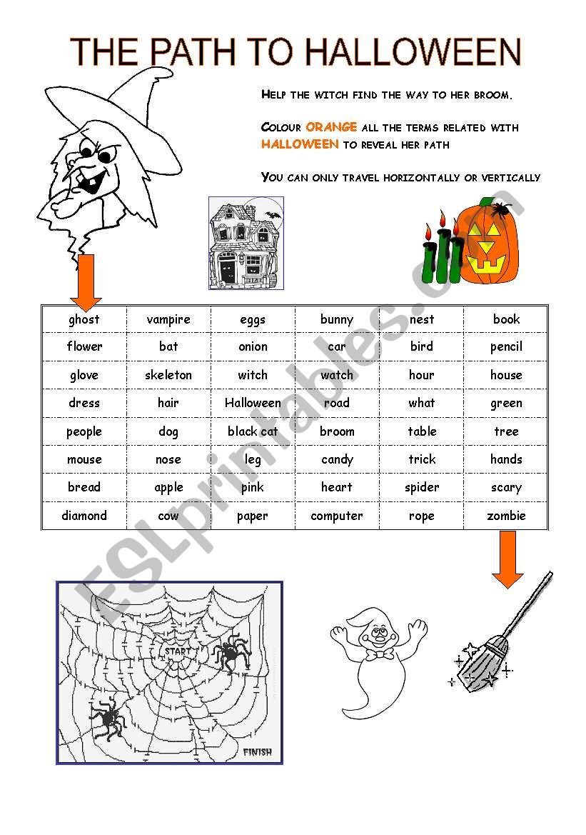 PATH TO HALLOWEEN worksheet