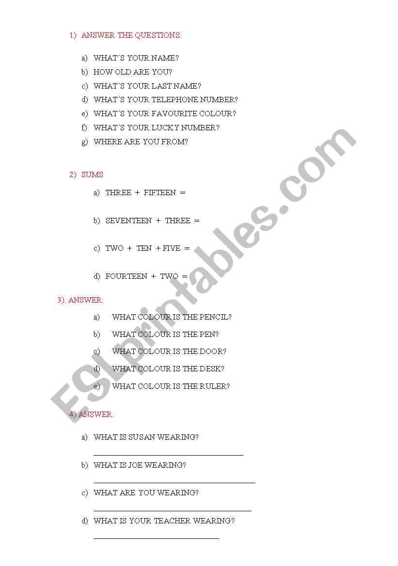 REVIEW worksheet