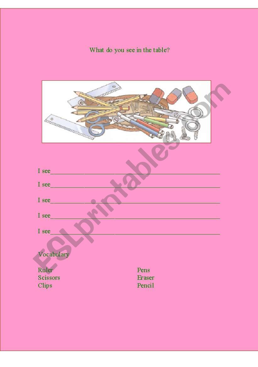 School Articles worksheet