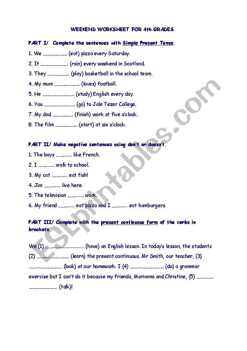 Worksheet about tenses worksheet