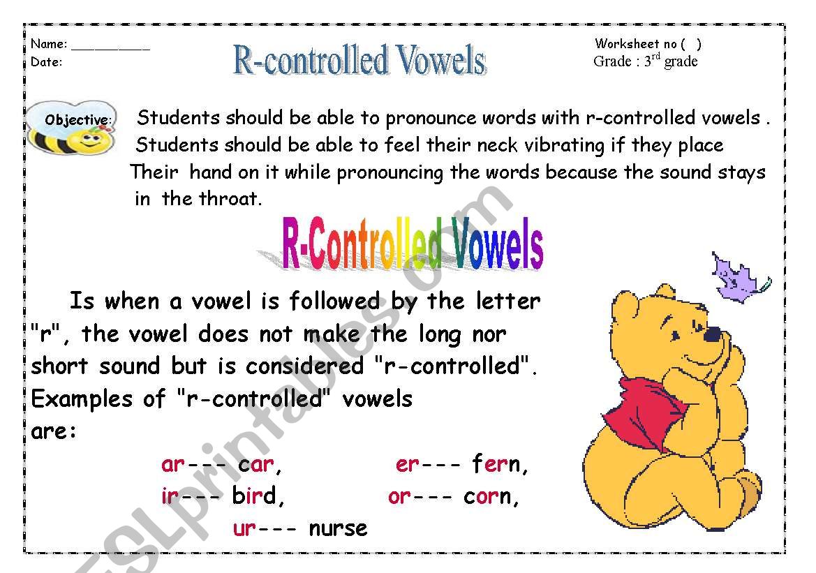 R-contrrolled worksheet