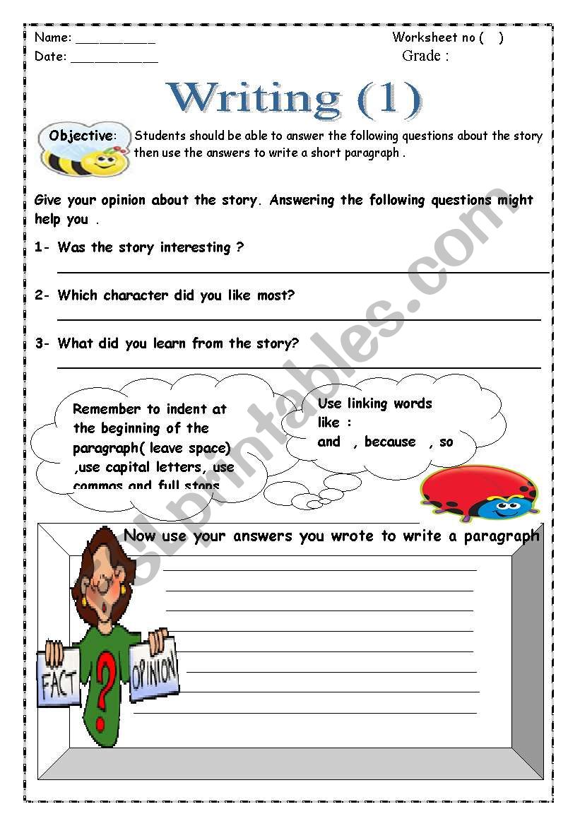 writing worksheet