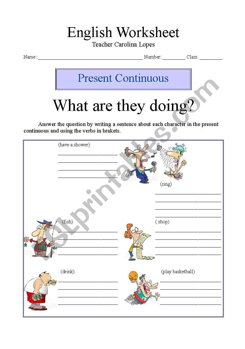 Present Continuous worksheet