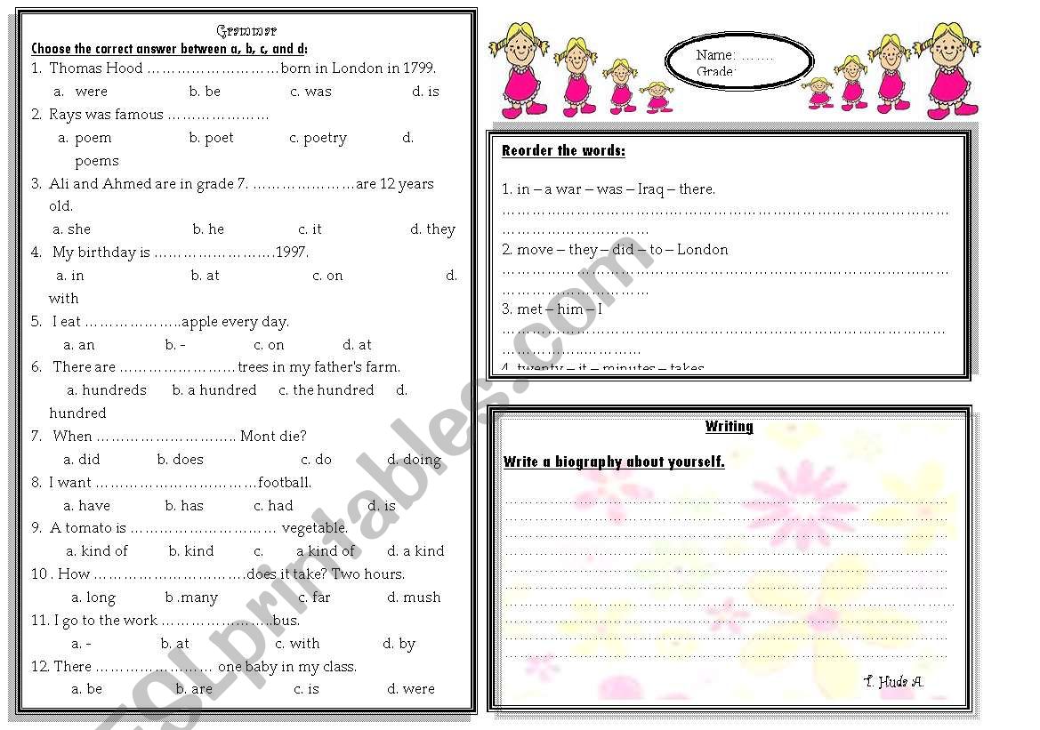 grammar worksheet