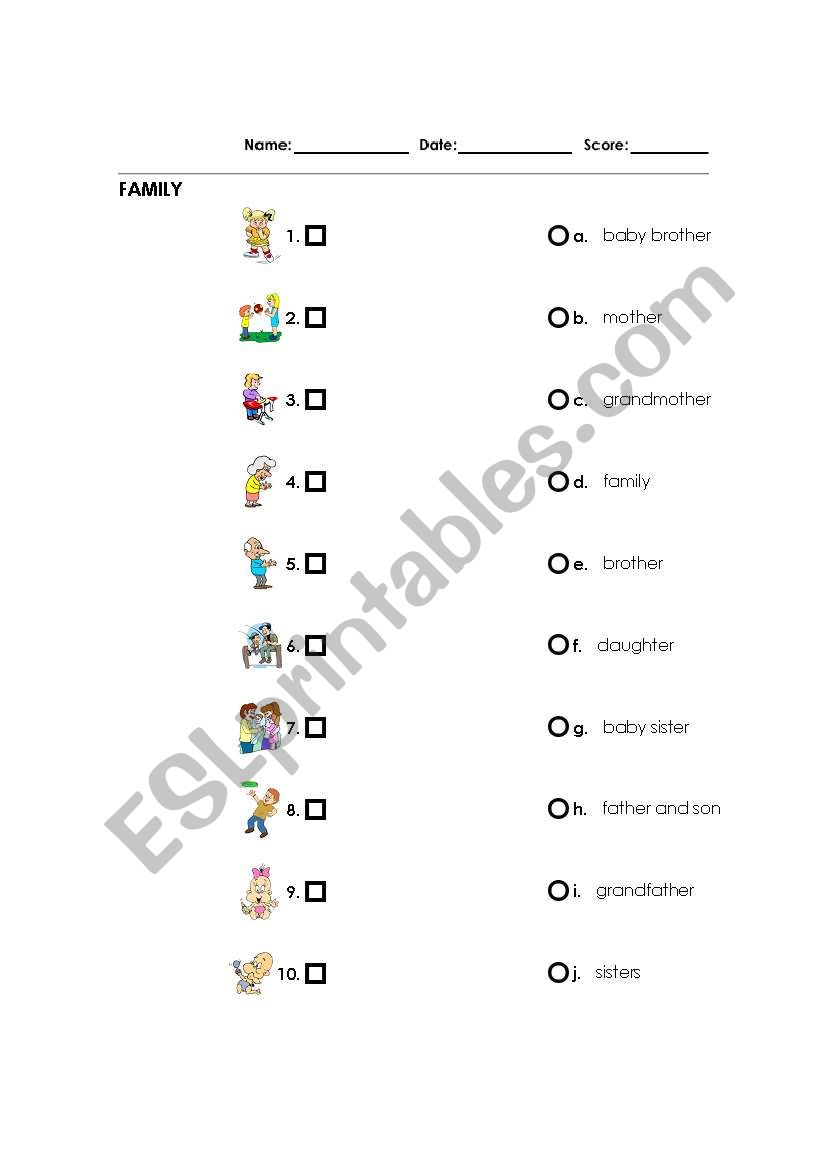 Family worksheet