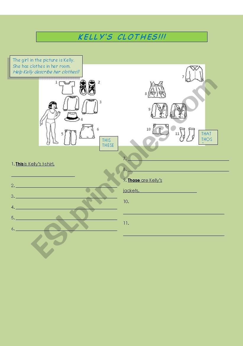 Demonstratives - Clothing Items