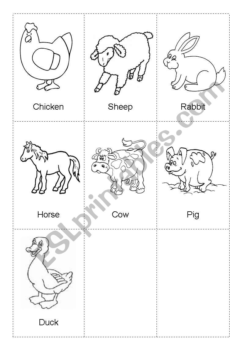 Farm animals worksheet