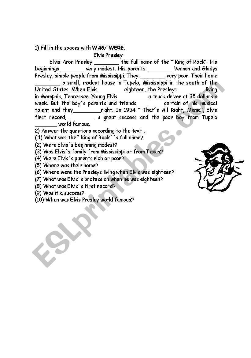 Elvis worksheet