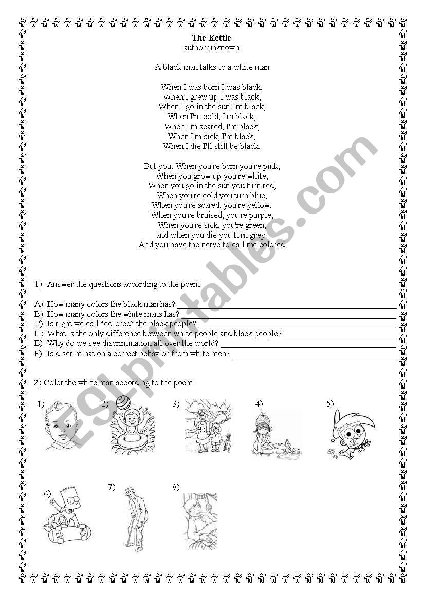 Poem: The Kettle worksheet