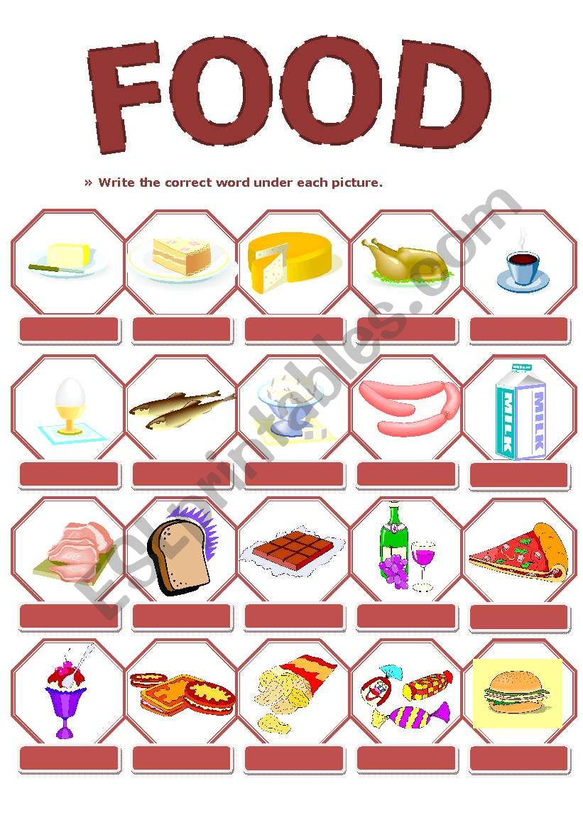 FOOD - ESL worksheet by carla.silva921