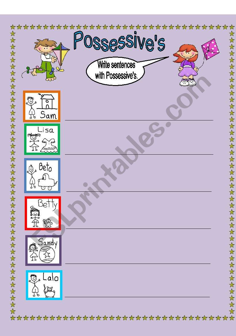 POSSESSIVE´S - ESL worksheet by Marilove