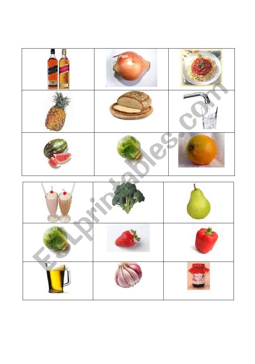 Bingo - Food Part II worksheet