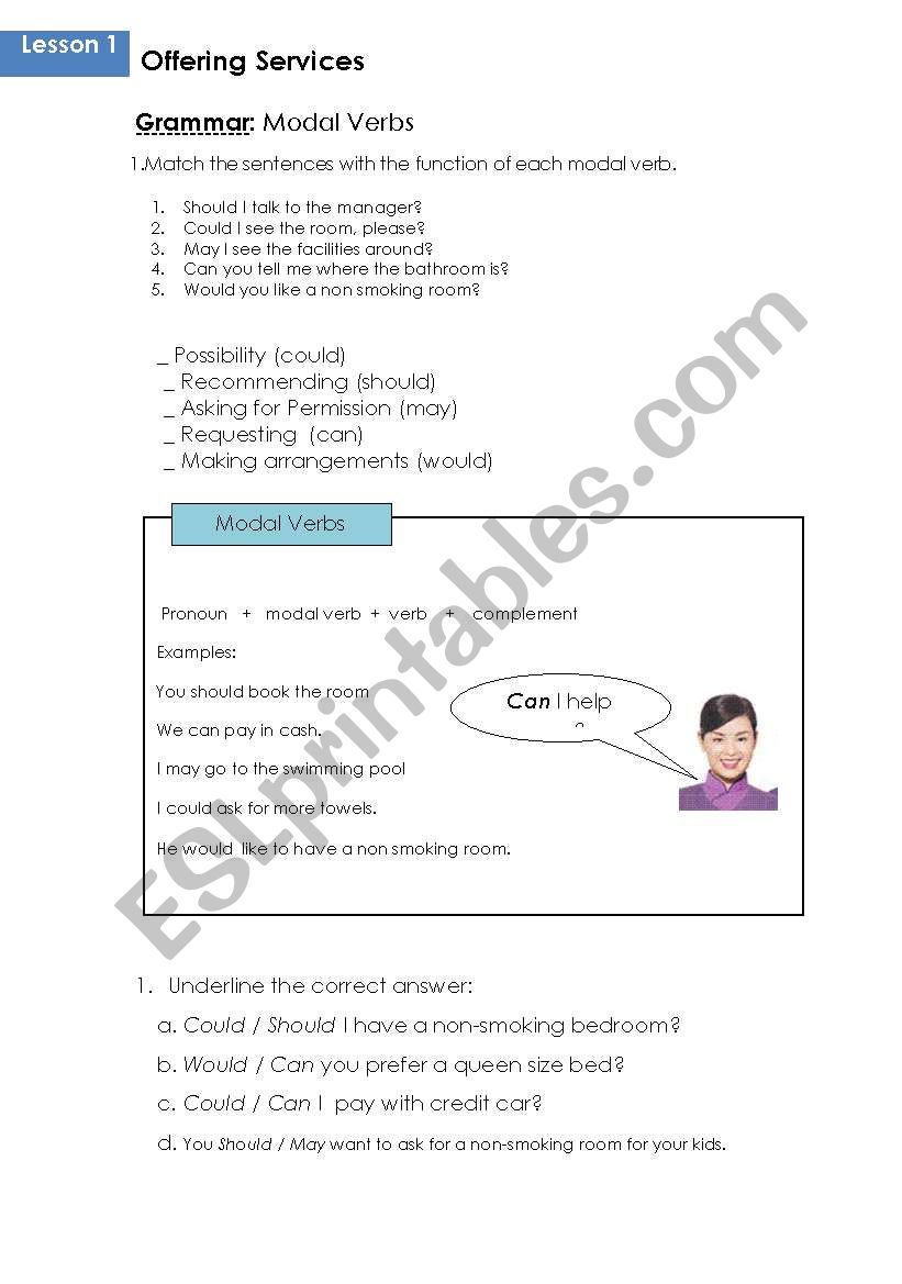 Modal Verbs worksheet