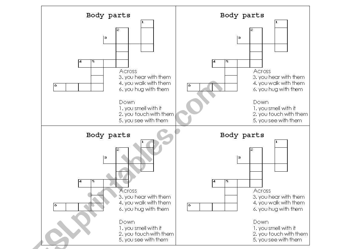 crossword worksheet