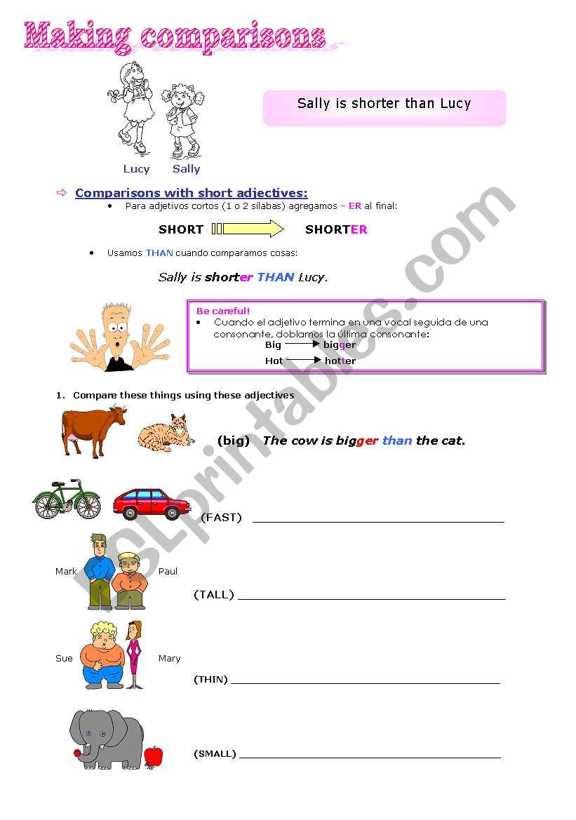 Comparatives worksheet