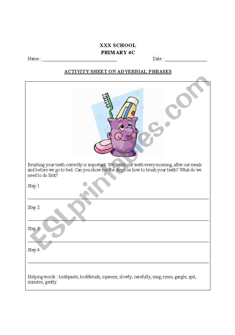 Adverbial Phrases worksheet