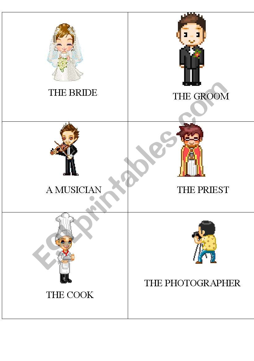 12 flashcards weddings worksheet