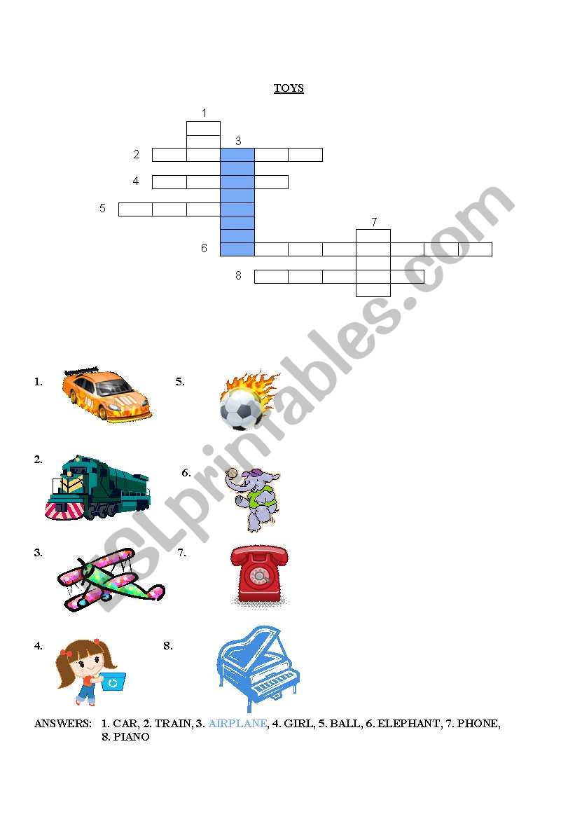 Toys worksheet