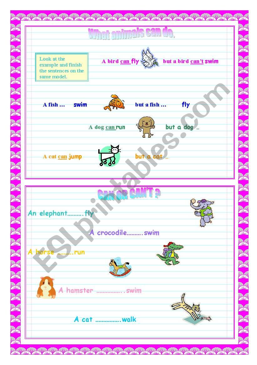 animals can do that? worksheet