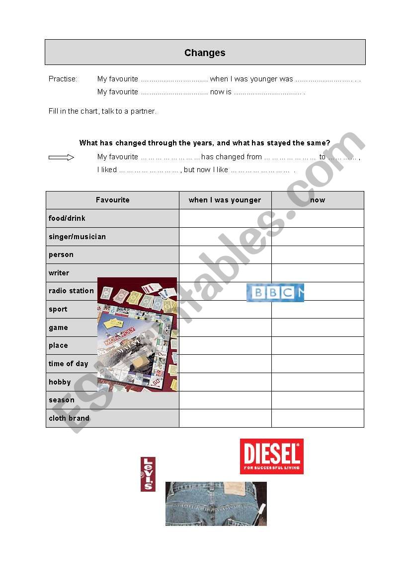 Changes - Present Perfect worksheet