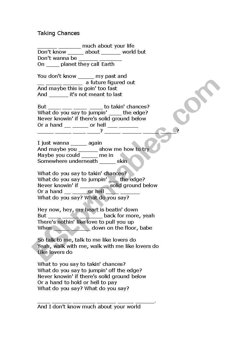 worksheet song worksheet