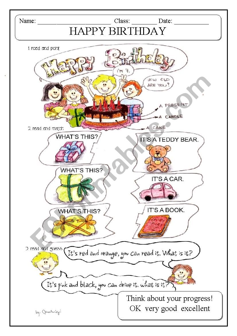 MY BIRTHDAY PARTY + TOYS worksheet