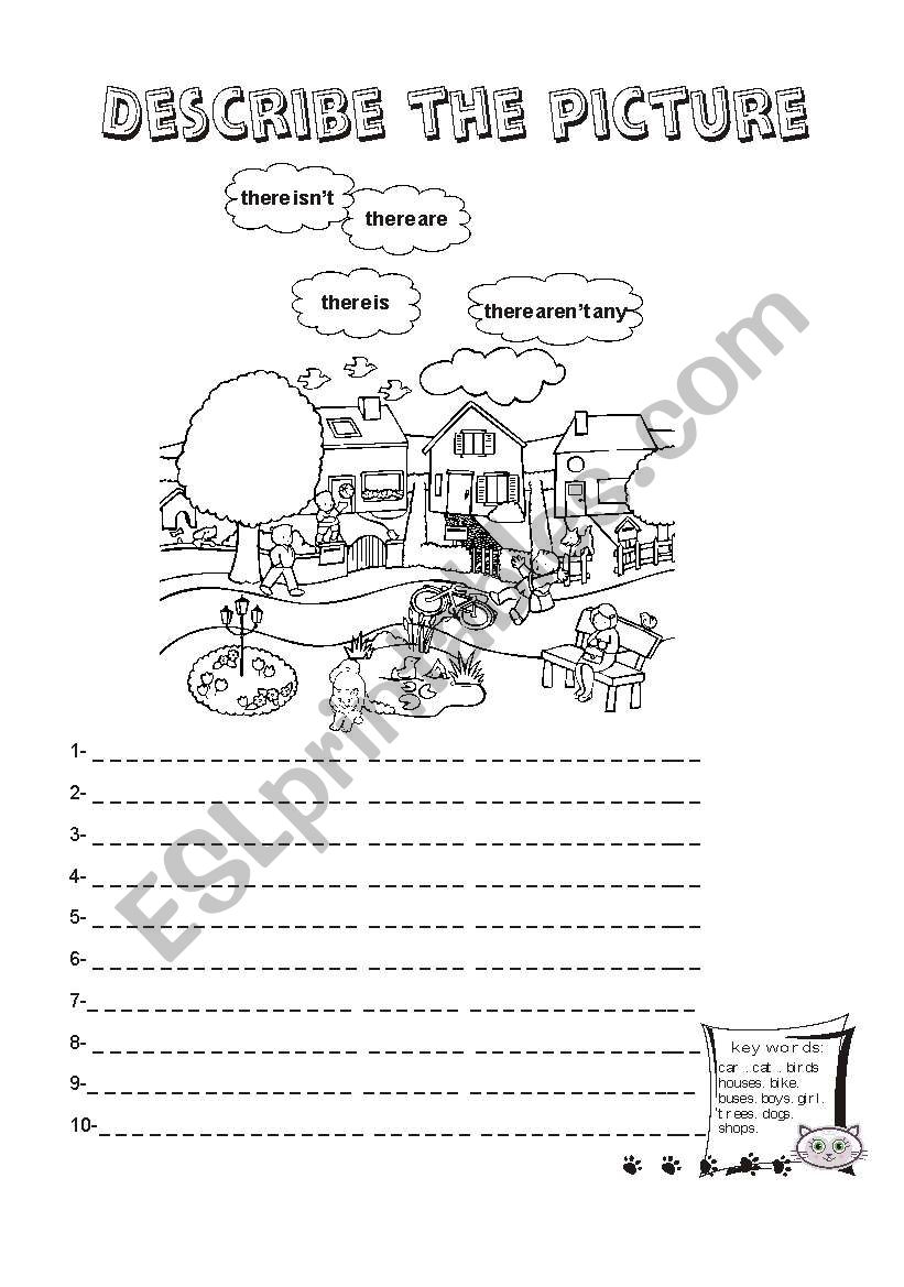 describe the picture worksheet