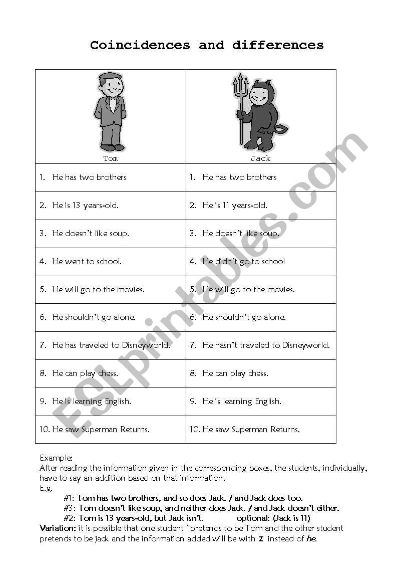 SO DO I / I DO TOO... worksheet