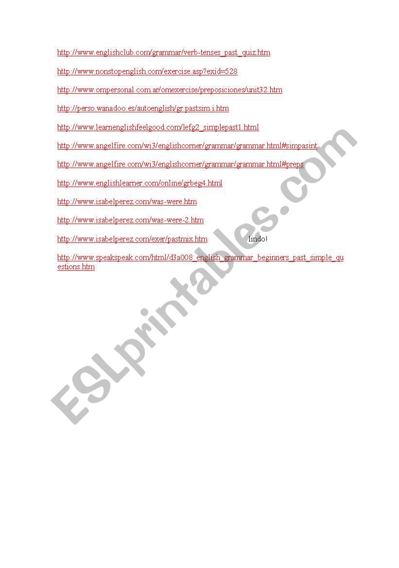 activities worksheet