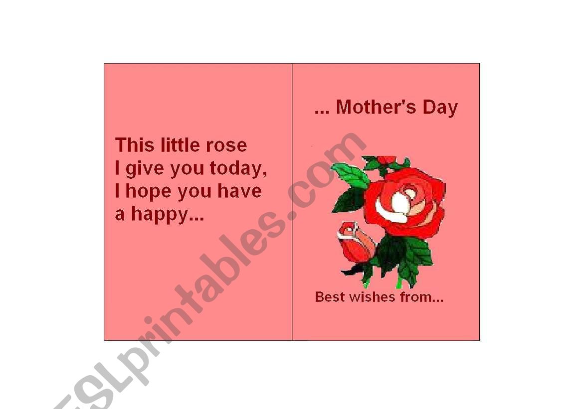 Mothers Day  worksheet