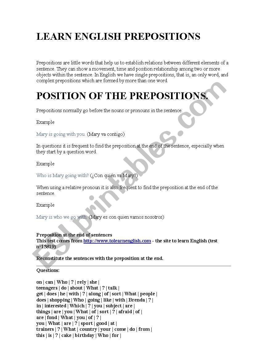 Prepositions at the end of a sentence