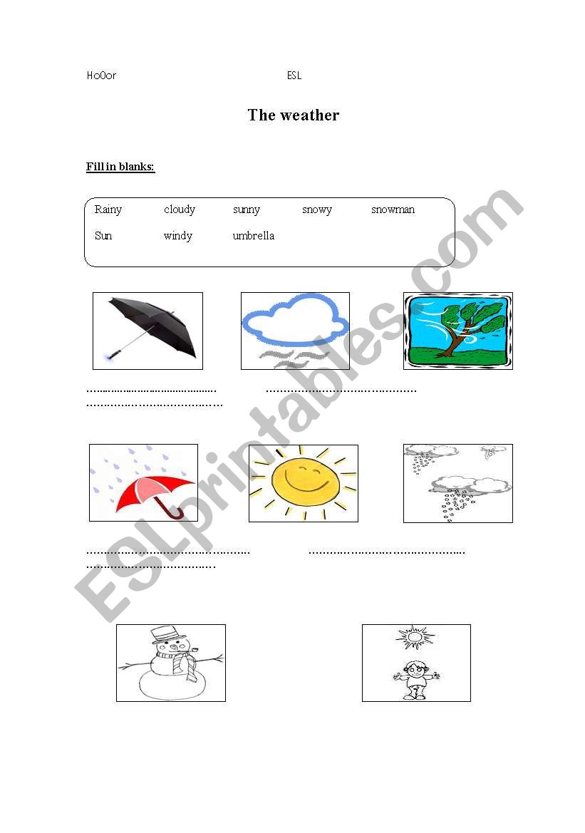 The weather worksheet