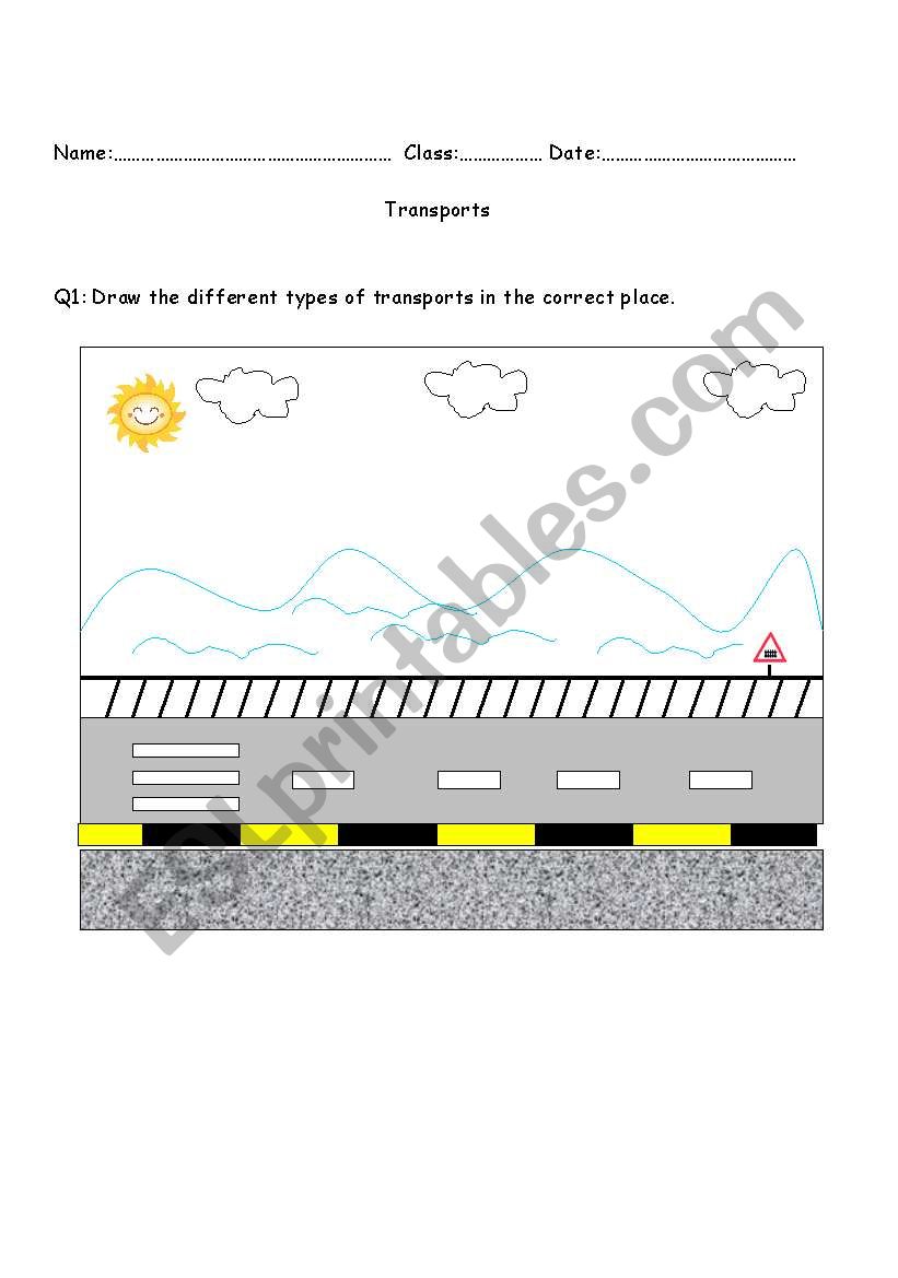Draw Transports worksheet