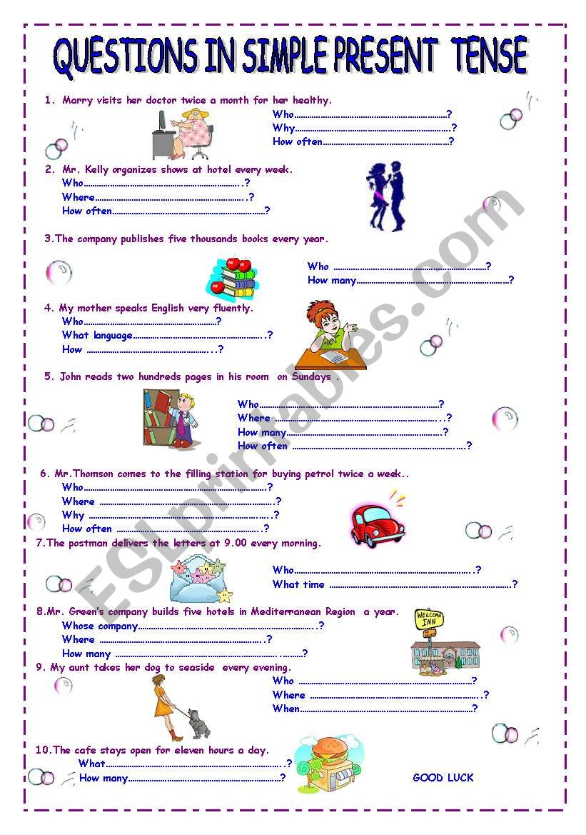 QUESTIONS IN SIMPLE PRESENT TENSE