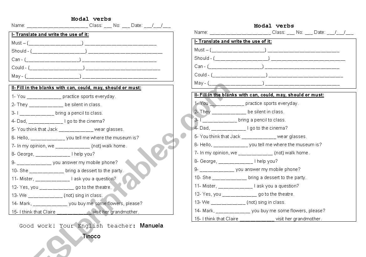 revising can/could/may/must/ should