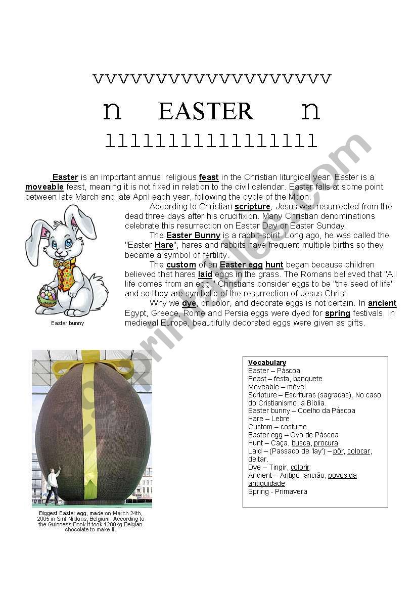 Easter worksheet