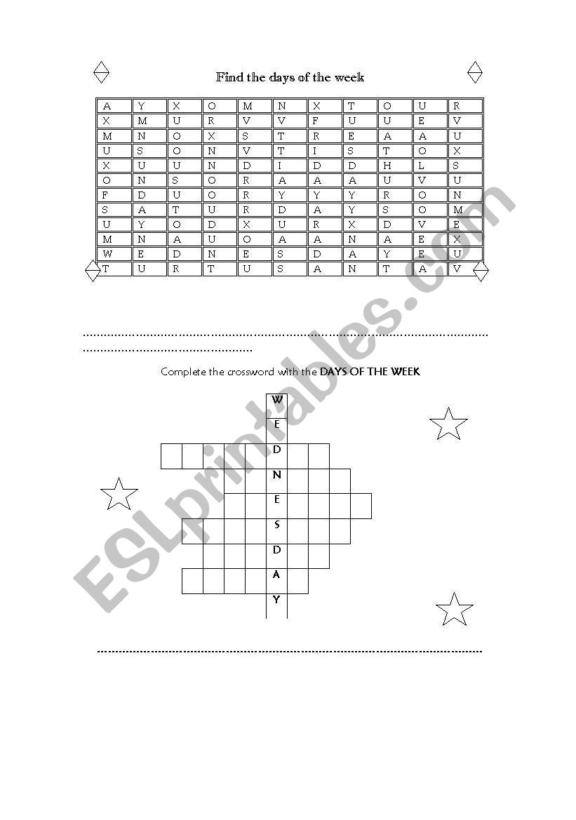 Days of the Week worksheet