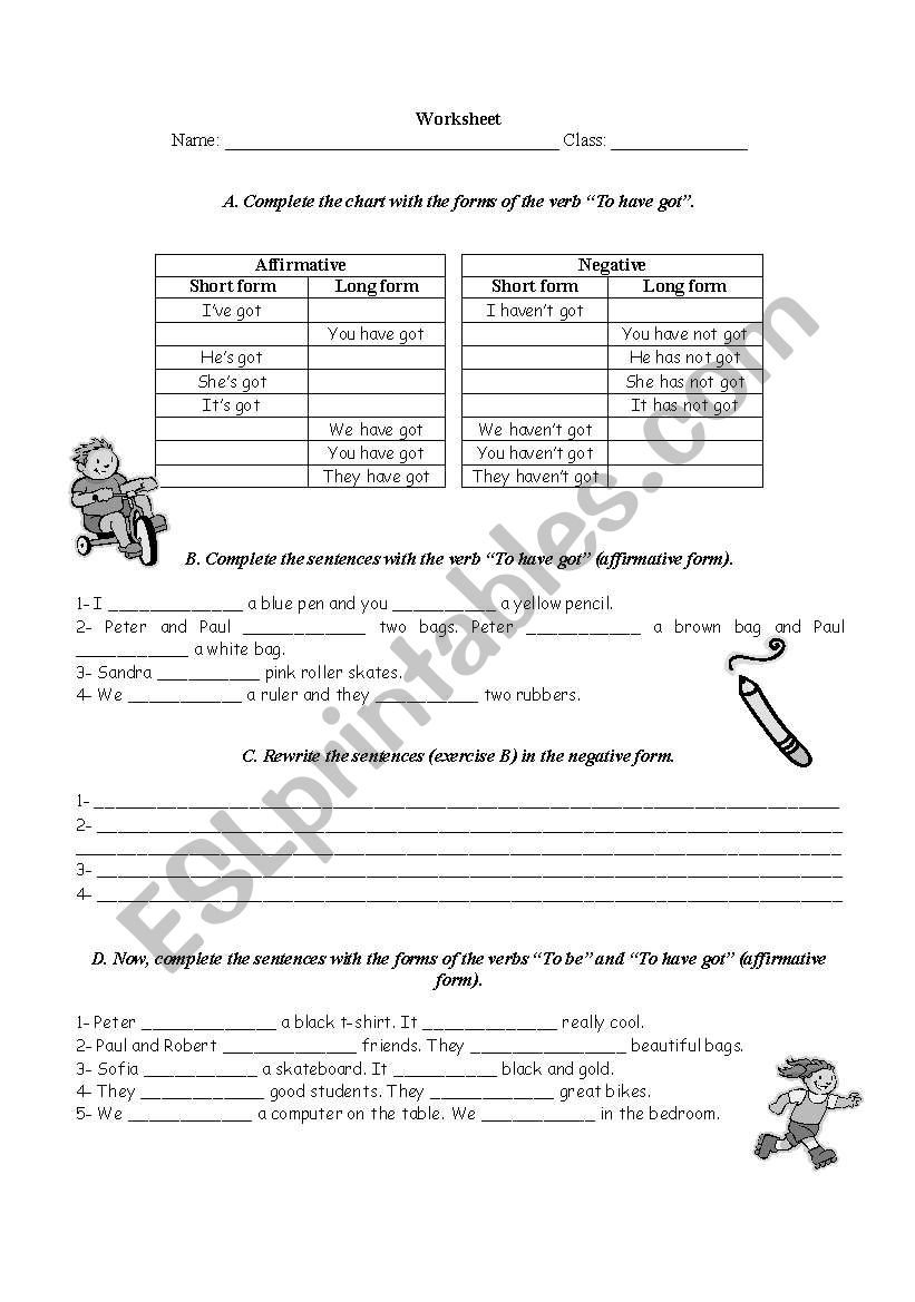 Worksheet: Have Got worksheet