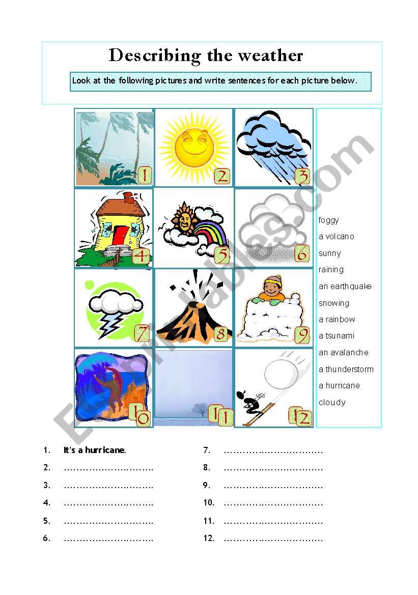 Describing the Weather - Elementary students