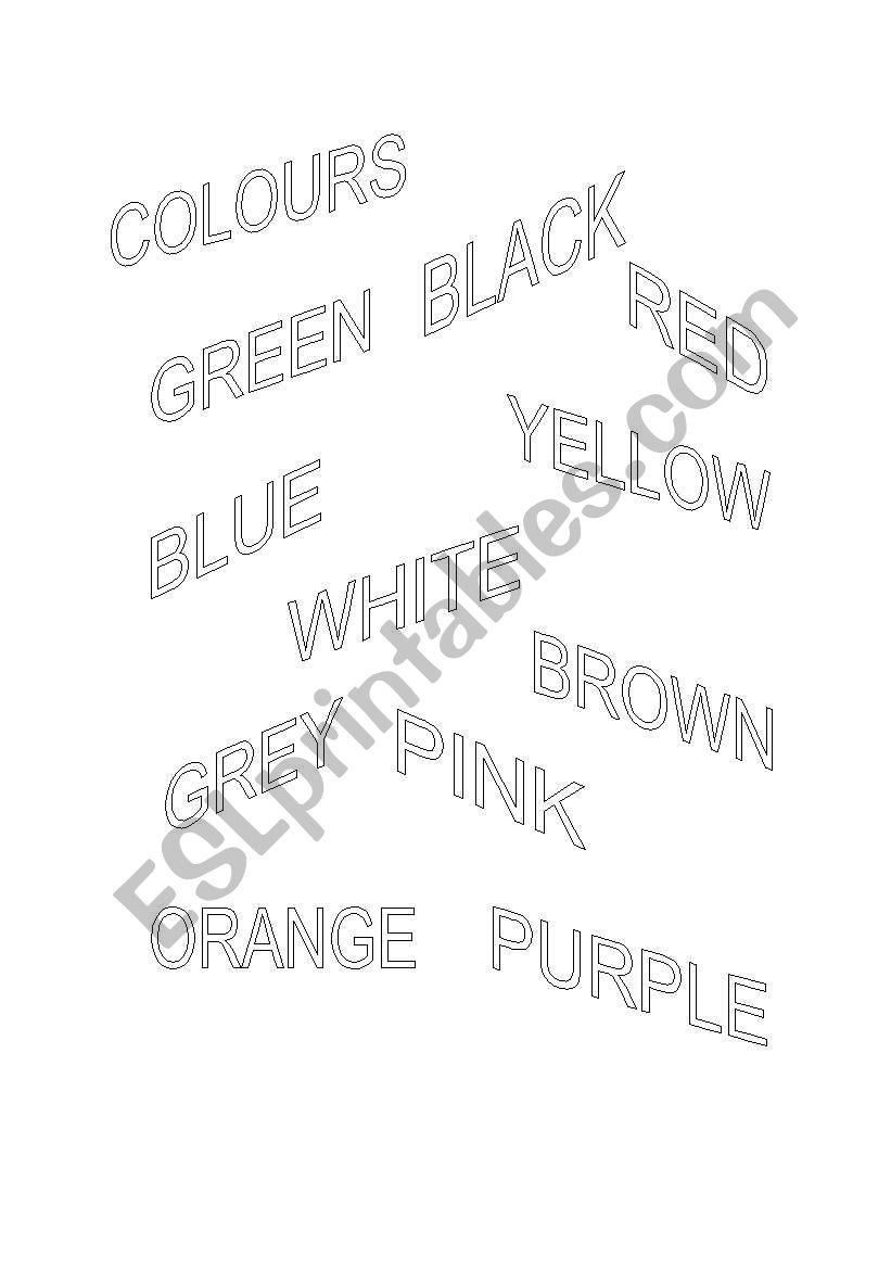 Colours for coloring worksheet