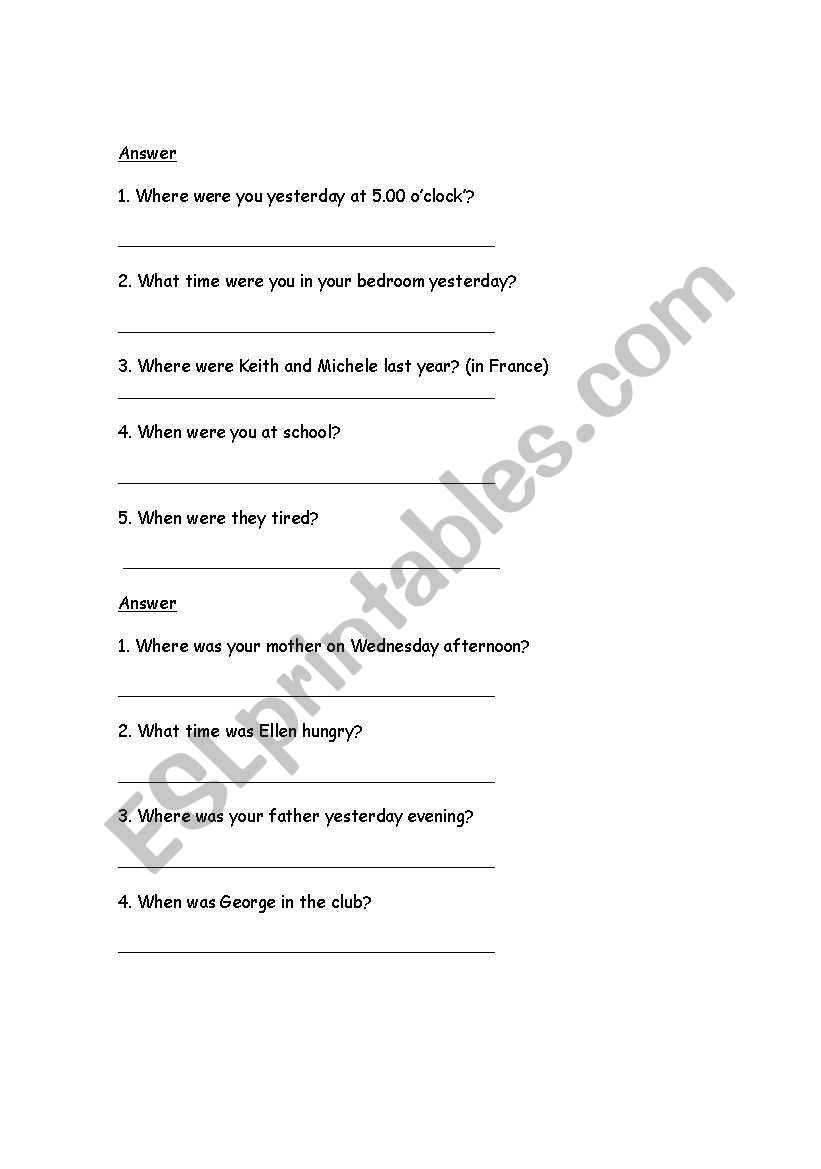 simple past worksheet