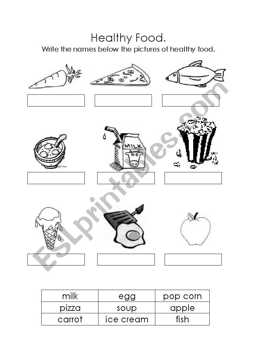 Healthy Food - ESL worksheet by memiranda