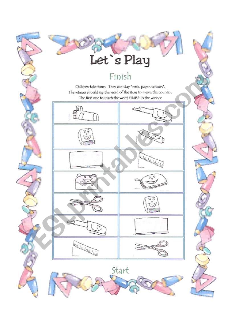 Lets play worksheet