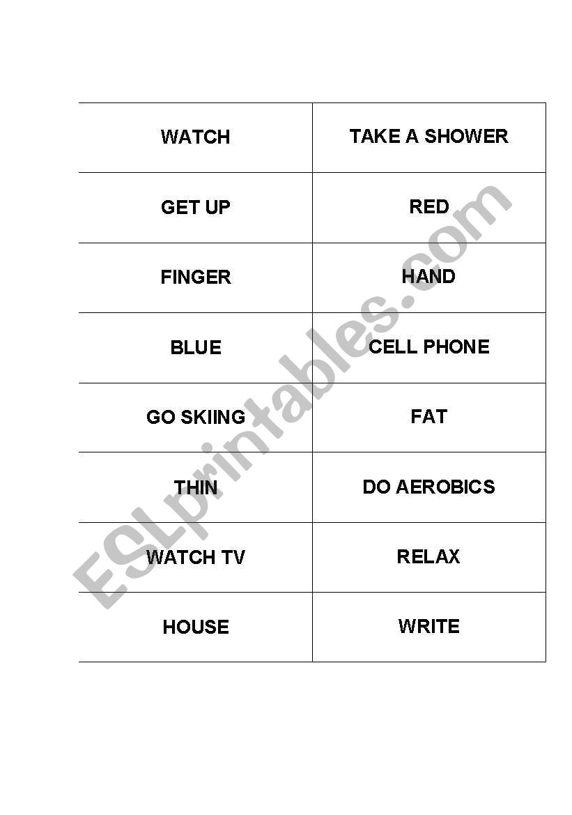 MIME IT! worksheet