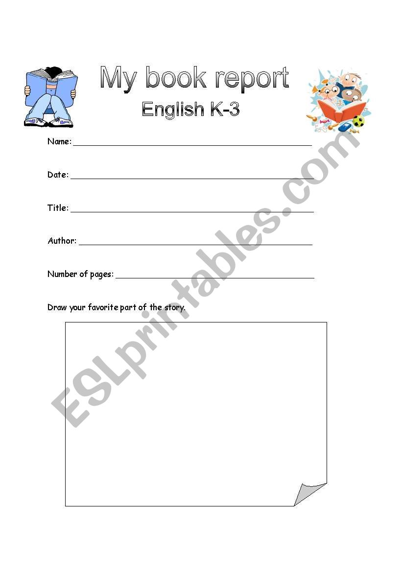 Book report worksheet